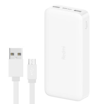 پاوربانک شیائومی مدل Redmi ظرفیت 20000 میلی آمپرساعت به همراه کابل تبدیل microUSB