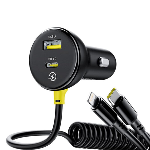 شارژر فندکی 60 وات دو پورت بیسوس مدل BSCC-UC-CL